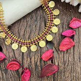 Vriksham Gold Look Alike Lakshmi Coin Short Neckpiece-G17258